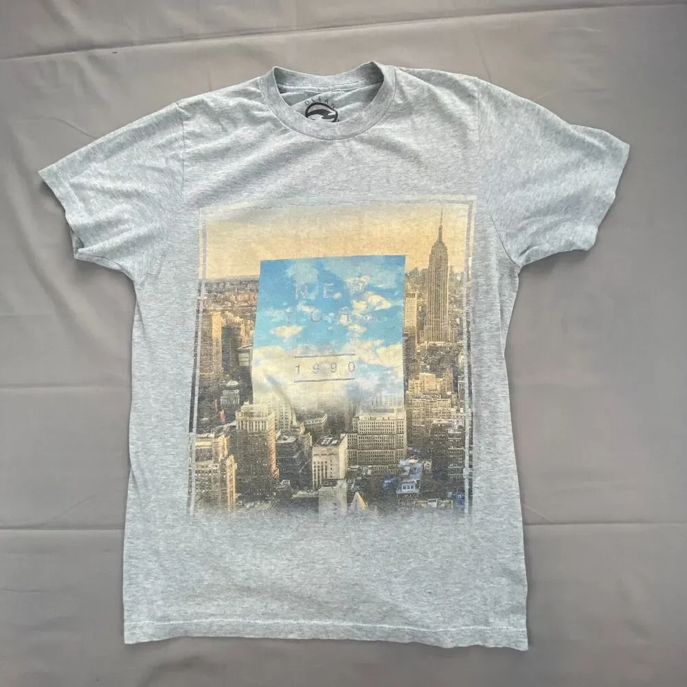 Abercrombie & Fitch Mens XS Gray Graphic Tee New York 1990 City Short Sleeve